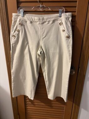 Belle by Kim Gravel Cream Cropped Ankle Pants